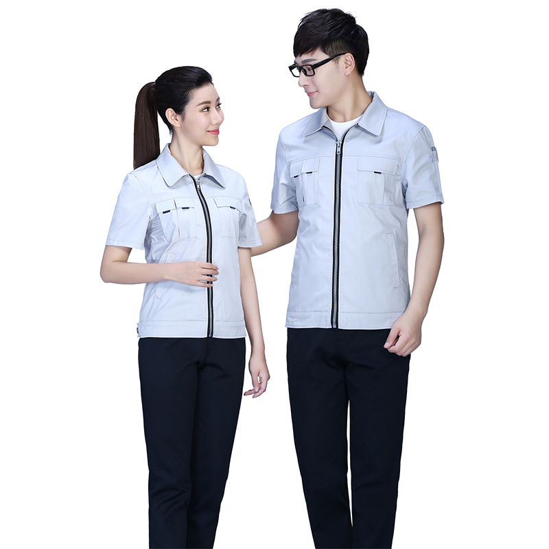 夏季滌棉細(xì)斜短袖工作服FY09
