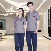 夏季細(xì)節(jié)拼色滌棉細(xì)斜短袖工作服FY602