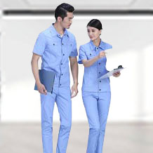 夏季滌棉細(xì)斜短袖工作服FY606